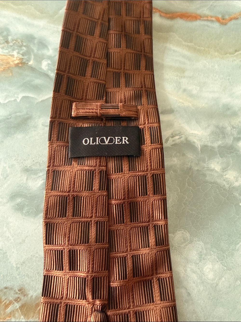 Olivers Brown Textured Grid Tie